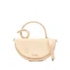 Cult Gaia Azariah Coil Leather Top-handle Bag In Neutral