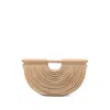 Cult Gaia Lou Draped Leather Clutch Bag In Neutral