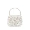 Cult Gaia Solene Pearl-embellished Top Handle Bag In White