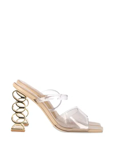 Pre-owned Cult Gaia Bahar Sculpted-heel Sandals In White
