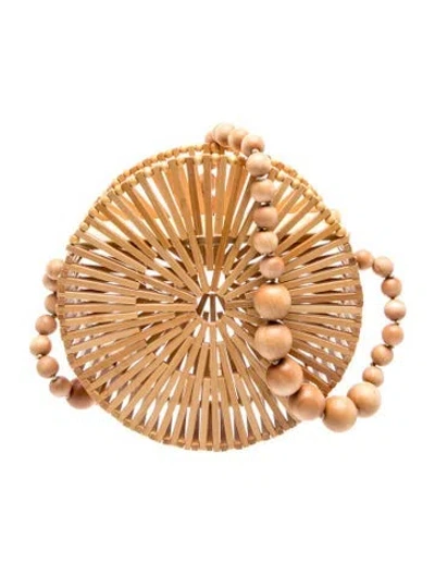 Pre-owned Cult Gaia Bamboo Clutch In Neutral