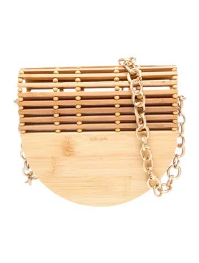 Pre-owned Cult Gaia Bamboo Crossbody Bag In Neutrals