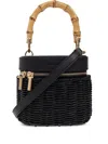 Cult Gaia Bamboo-handle Woven Tote Bag In Black