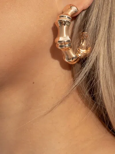 Cult Gaia Bamboo-shaped Hoop Earrings In Gold