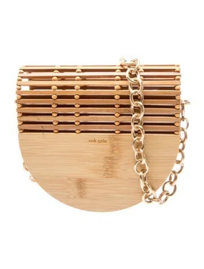 Pre-owned Cult Gaia Bamboo Shoulder Bag In Neutrals