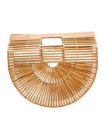 Pre-owned Cult Gaia Bamboo Top Handle Bag In Brown