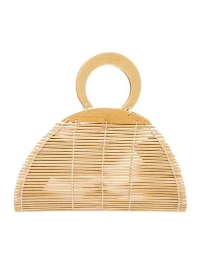 Pre-owned Cult Gaia Bamboo Top Handle Bag In Neutral