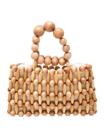 Pre-owned Cult Gaia Bamboo Top Handle Bag In Neutrals