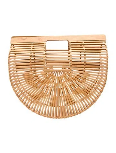 Pre-owned Cult Gaia Bamboo Top Handle Bag In Neutrals