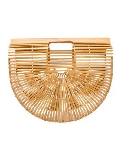 Pre-owned Cult Gaia Bamboo Top Handle Bag In Neutrals