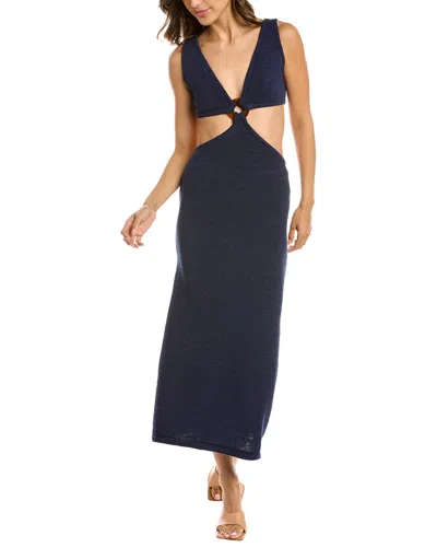 Cult Gaia Bank Midi Dress In Blue