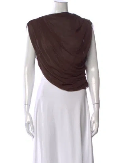Pre-owned Cult Gaia Banksia Silk Top In Brown