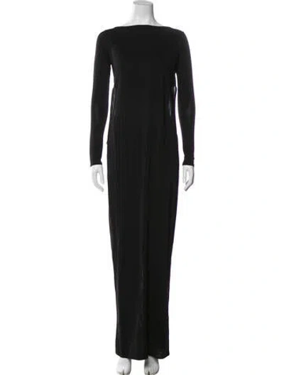 Pre-owned Cult Gaia Bateau Neckline Long Dress In Black