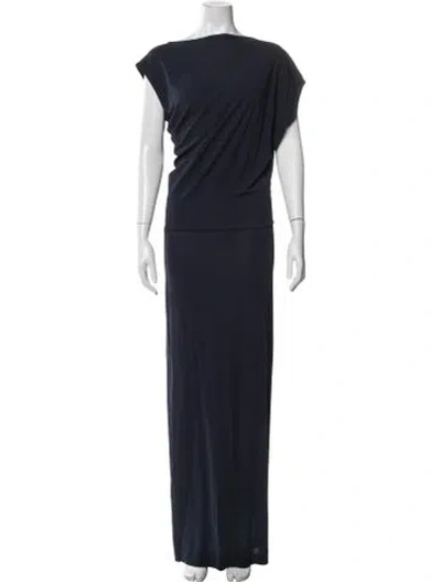 Pre-owned Cult Gaia Bateau Neckline Long Dress In Blue