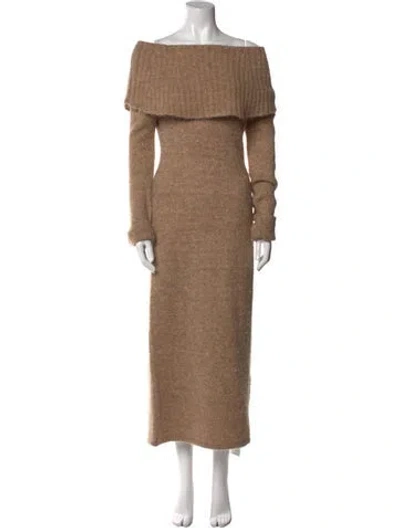 Pre-owned Cult Gaia Bateau Neckline Long Dress In Brown