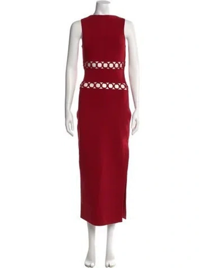 Pre-owned Cult Gaia Bateau Neckline Long Dress In Red