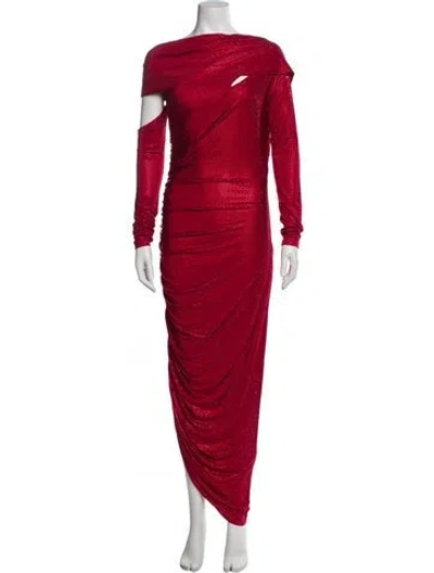 Pre-owned Cult Gaia Bateau Neckline Long Dress In Red