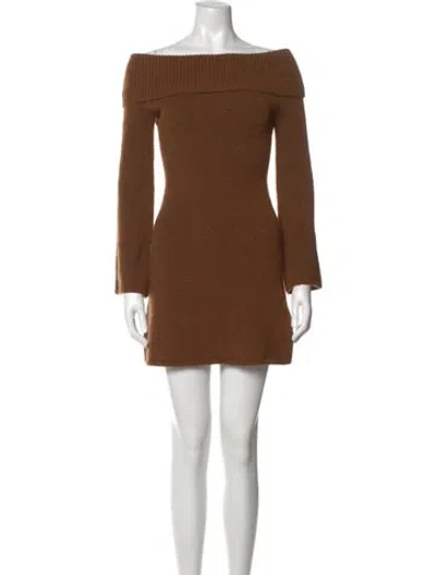 Pre-owned Cult Gaia Bateau Neckline Mini Dress In Brown