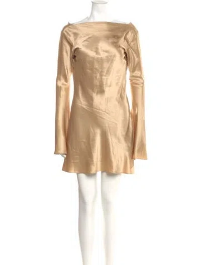 Pre-owned Cult Gaia Bateau Neckline Mini Dress In Brown
