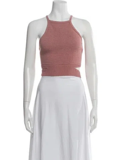 Pre-owned Cult Gaia Bateau Neckline Sleeveless Crop Top In Neutral