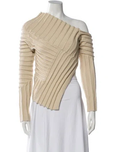 Pre-owned Cult Gaia Bateau Neckline Sweater In Neutral