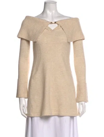 Pre-owned Cult Gaia Bateau Neckline Sweater W/ Tags In Brown
