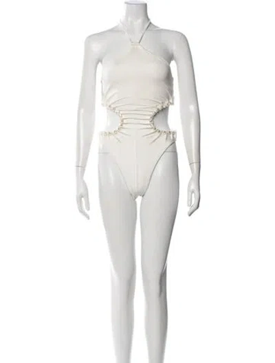 Pre-owned Cult Gaia Beaded Accents One-piece W/ Tags In Neutral