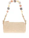 Cult Gaia Beaded Cylindrical Shoulder Bag In Neutral