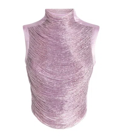 Cult Gaia Beaded Taraji Top In Pink