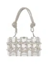 Cult Gaia Bess Rhinestone-embellished Acrylic Shoulder Bag In Silber