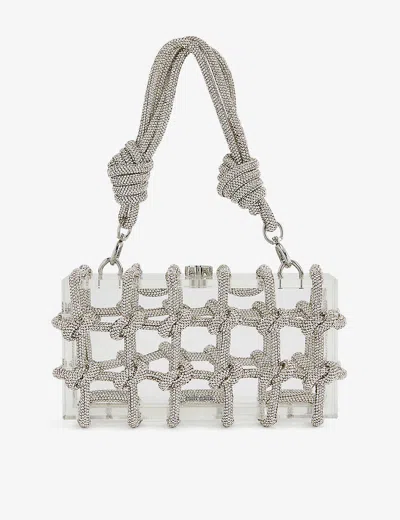 Cult Gaia Bess Rhinestone-embellished Acrylic Shoulder Bag In Clear