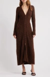 Cult Gaia Bessiana Wool Blend Long Sleeve Sweater Dress In Java