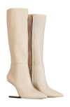 Cult Gaia Suspended-heel 105mm Long Boots In Ecru