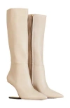 Cult Gaia Suspended-heel 105mm Long Boots In Ecru