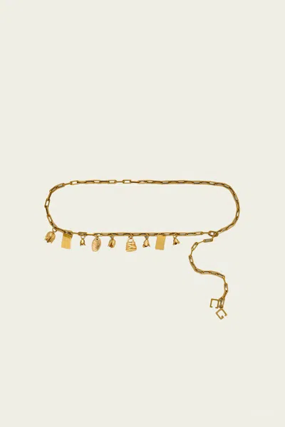 Cult Gaia Bijou Charm Belt In Antique Brass