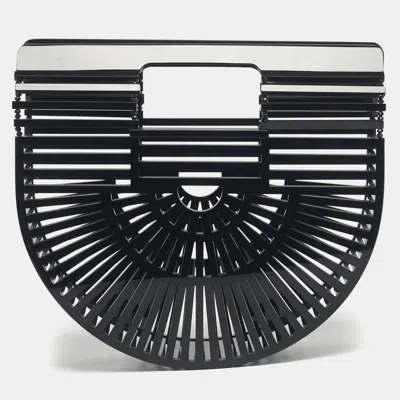 Pre-owned Cult Gaia Black Acrylic Mini Ark Clutch