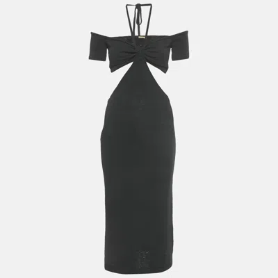 Pre-owned Cult Gaia Black Cotton Knit Cut-out Midi Dress S