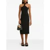 Cult Gaia Erika Stretch-knit Halterneck Midi Dress In Black