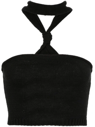 Cult Gaia Sorine Topwear In Black Cotton