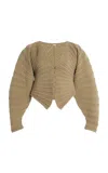 Cult Gaia Blair Knit Cardigan In Brown