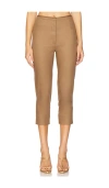 Cult Gaia Tailored Cropped Trousers In Brown