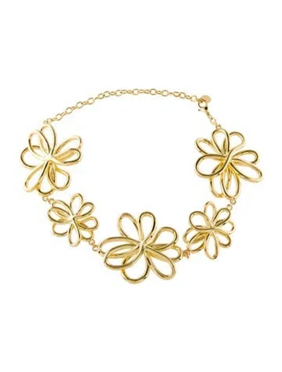 Pre-owned Cult Gaia Blossom Choker Necklace, 18" In Multi