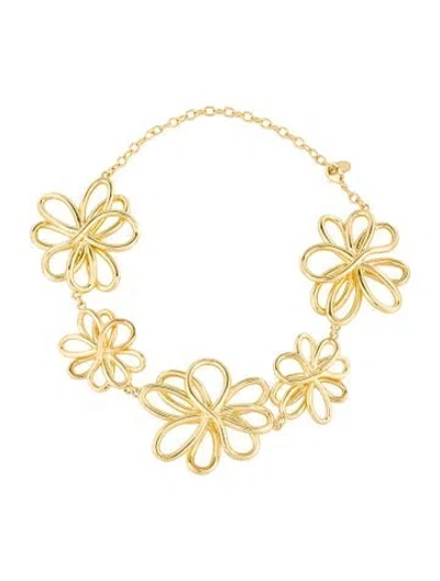 Pre-owned Cult Gaia Blossom Choker Necklace, 18" In Multicolor