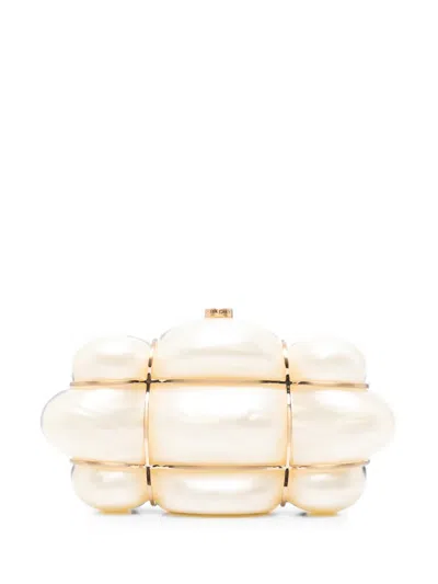 Cult Gaia Bolla Pearl-effect Clutch Bag In Neutral