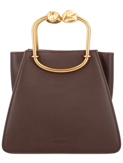Cult Gaia Maxine Mini Bag Gold Tone Hardware Top Handle In Burgundy