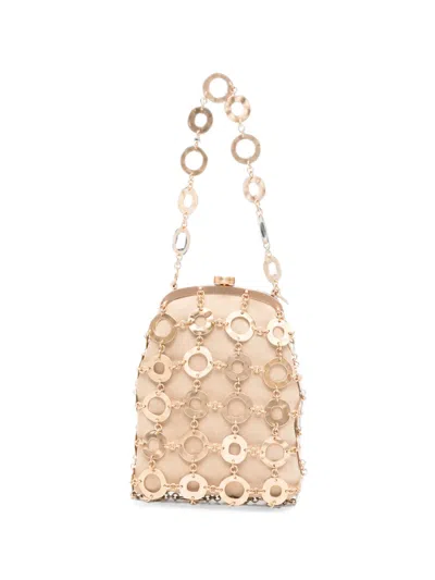 Cult Gaia Brielle Ring-embellished Clutch Bag In Neutral