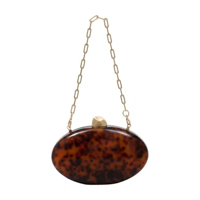 Cult Gaia Brown Acrylic Clutch