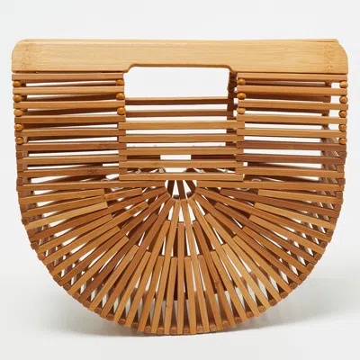Pre-owned Cult Gaia Brown Bamboo Ark Clutch