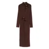 Cult Gaia Twist-detail Button Midi Dress In Brown