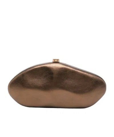 Cult Gaia Buckle Clutch In Brown